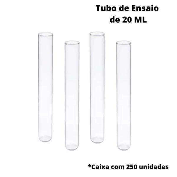 Imagem de Tubo De Ensaio Vidro  Sem Tampa/borda 20ml 250uni