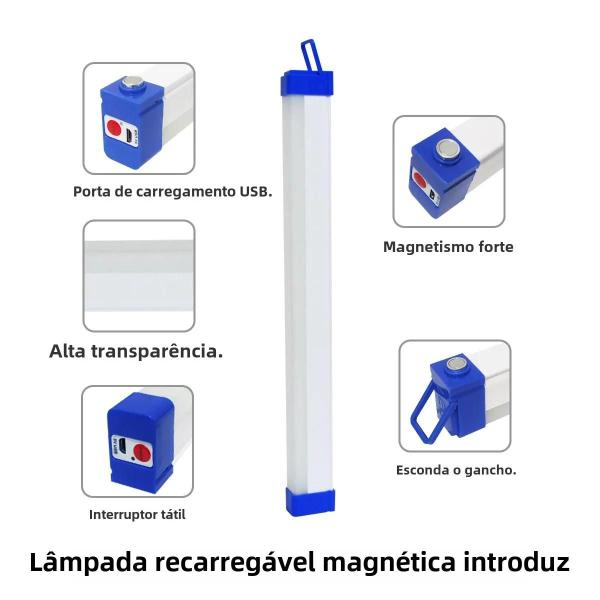 Imagem de Tubo De Lâmpada De Emergência LED Recarregável USB 5V Luz Portátil Magnética Para Acampamento Ao Ar