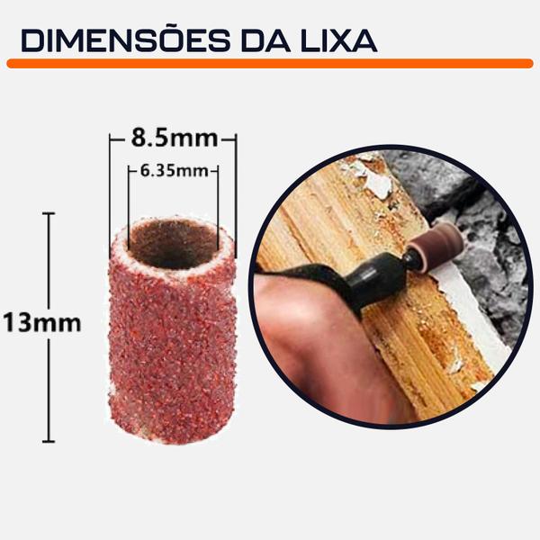 Imagem de Tubo de Lixa 6.4mm 1/4 Grão 120 para Micro Retíficas Dremax