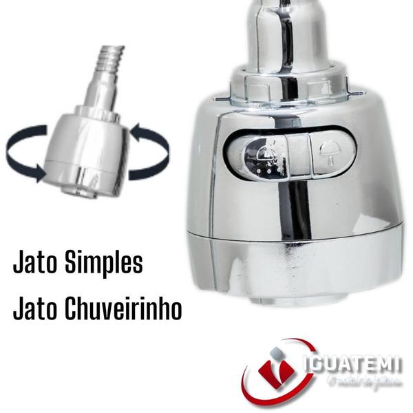 Imagem de Tubo De Torneira Reposição Gourmet Flexível Cozinha Parede Mesa Filtro Purificador 100% Metal Cromado De 5/8" Com Arejador Duplo Jato Iguatemi