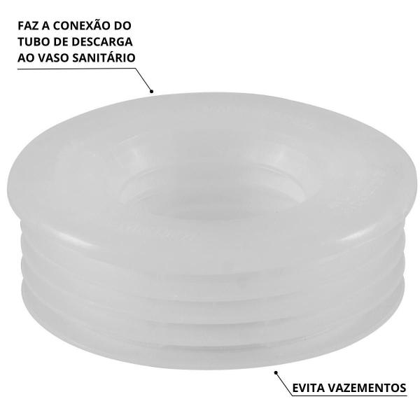 Imagem de Tubo Descida Sobrepor Caixa Descarga Elevada 1,50M Branco +