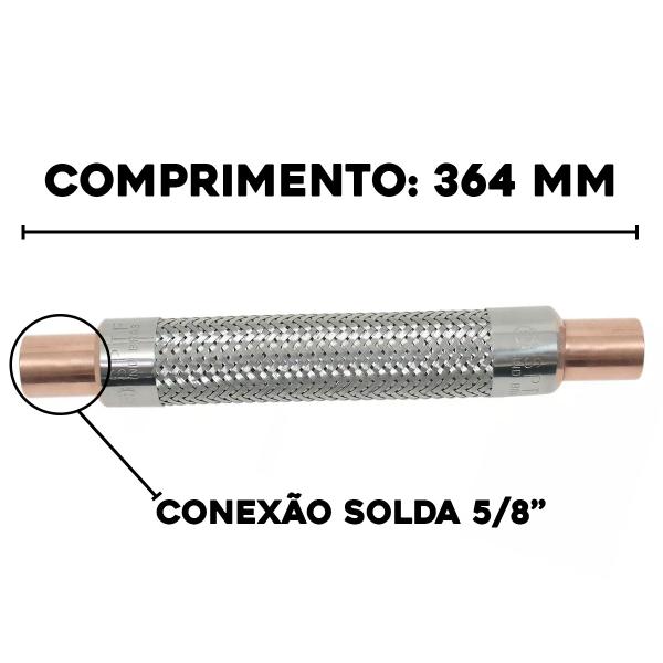 Imagem de Tubo flexivel vibraflex inox sanfonado 5/8 solda 364 mm