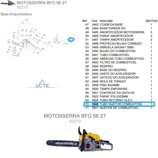 Imagem de Tubo Injetor Combustível P/ Motosserra BFG 56 Buffalo