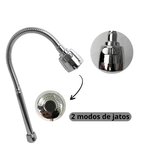 Imagem de Tubo Inox Cromado Reposição Torneira Chuveirinho