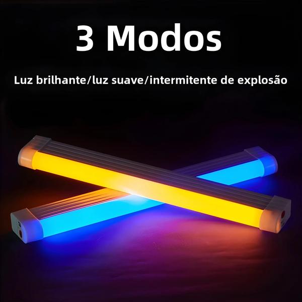 Imagem de Tubo LED Recarregável via USB - Ajustável e Brilhante - Ideal para Camping e Fotografia