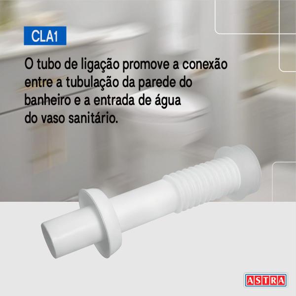 Imagem de Tubo Ligação Ajust. Até 25cm P/ Vaso Sanitário Bacia Astra Kit C/ 2