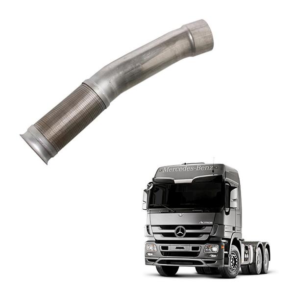 Imagem de Tubo Motor Mb Actros Euro 3 Com Flexível 4,5 Polegadas Inox