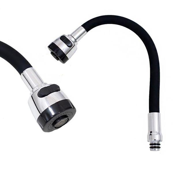 Tubo Para Reposição De Torneiras Gourmet Flexível Acabamento Emborrachado Preto - DFJN Imagem de Tubo Para Reposição De Torneiras Gourmet Flexível Acabamento Emborrachado Preto