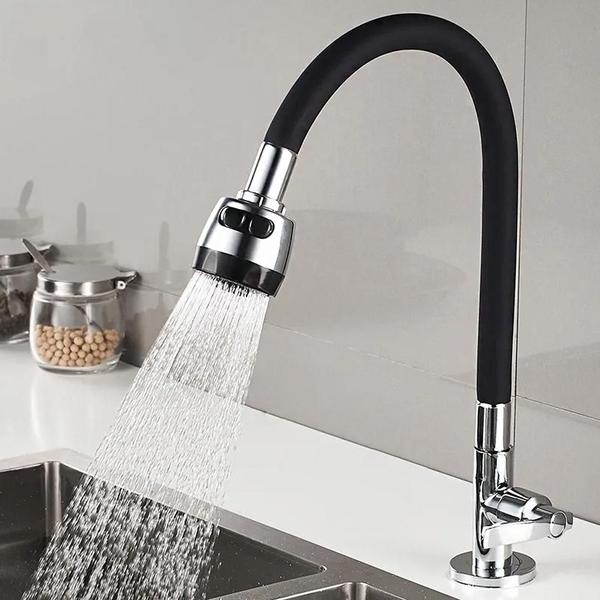 Tubo Para Reposição De Torneiras Gourmet Flexível Acabamento Emborrachado Preto - DFJN Imagem de Tubo Para Reposição De Torneiras Gourmet Flexível Acabamento Emborrachado Preto