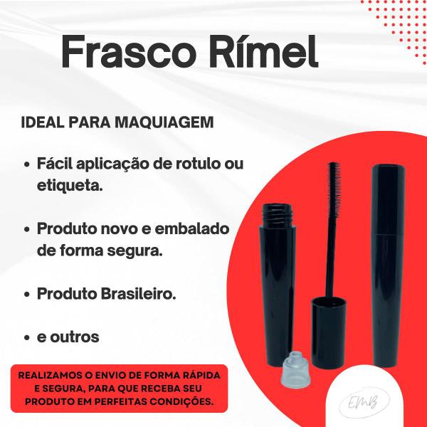 Imagem de Tubo Para Rímel Vazio Frasco 4ml Preto Ou Cristal - 100und