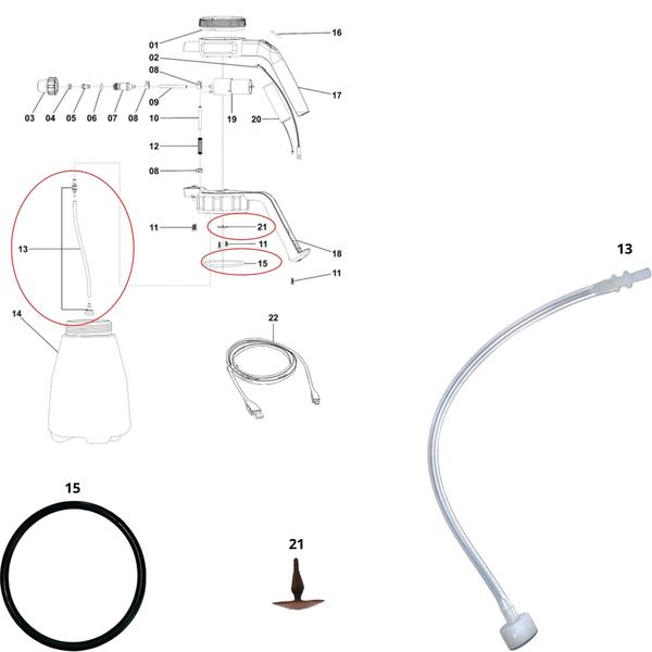 Imagem de Tubo Pescador Completo para Pulverizador Elétrico Practical 1,5l Brudden