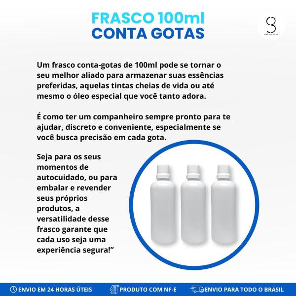 Imagem de Tubo Plástico 100ml Conta Gotas Gotejador com Lacre - 25un