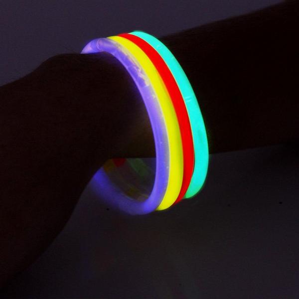 Imagem de Tubo Pulseiras Neon 100 Unidades Star Light Adereços Festas