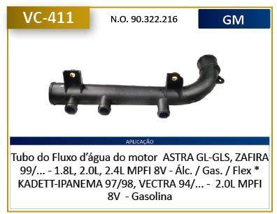 Imagem de Tubo refrigeracao - astra 1999 a 2006 / ipanema 1997 a 1998 / kadett 1997 a 1998 / vectra 1994 a 2000 / zafira 1999 a 2006 - vc411