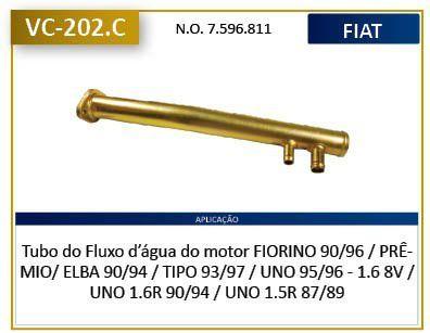 Imagem de Tubo refrigeracao - elba 1990 a 1996 / fiorino 1990 a 1996 / premio 1990 a 1994 / tipo 1993 a 1997 / uno 1987 a 1996 - vc202c