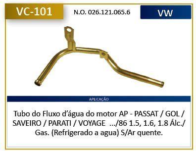 Imagem de Tubo refrigeracao - gol 1982 a 1986 / parati 1982 a 1986 / saveiro 1982 a 1986 / voyage 1982 a 1986 - vc101