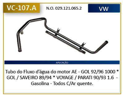 Imagem de Tubo refrigeracao - gol 1989 a 1996 / parati 1989 a 1994 / saveiro 1989 a 1993 / voyage 1989 a 1994 - vc107a