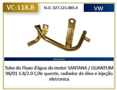 Tubo refrigeracao - quantum 1998 a 2001 / santana 1998 a 2001 - vc118b - VALCLEI Imagem de Tubo refrigeracao - quantum 1998 a 2001 / santana 1998 a 2001 - vc118b