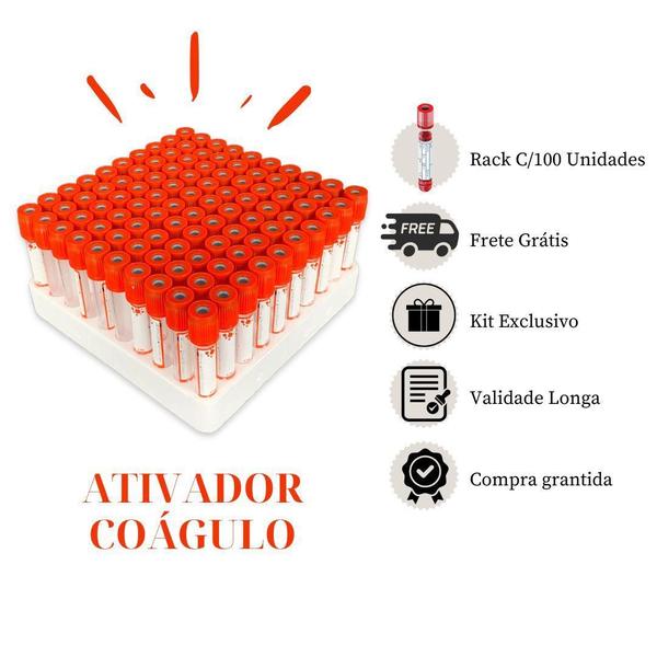 Imagem de Tubo Vermelho 4Ml Ativador De Coágulo Prp Prf Tubo De Coleta