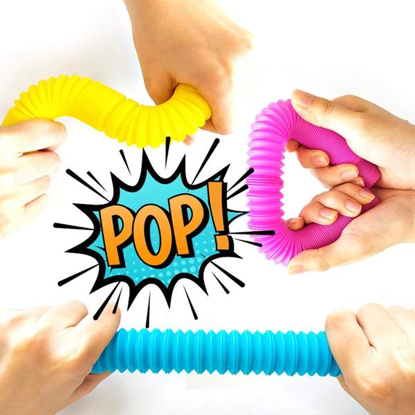 Imagem de Tubos de acordeão Sensory Fidget Toy Pop OleOleToy Pop para crianças, pacote com 6