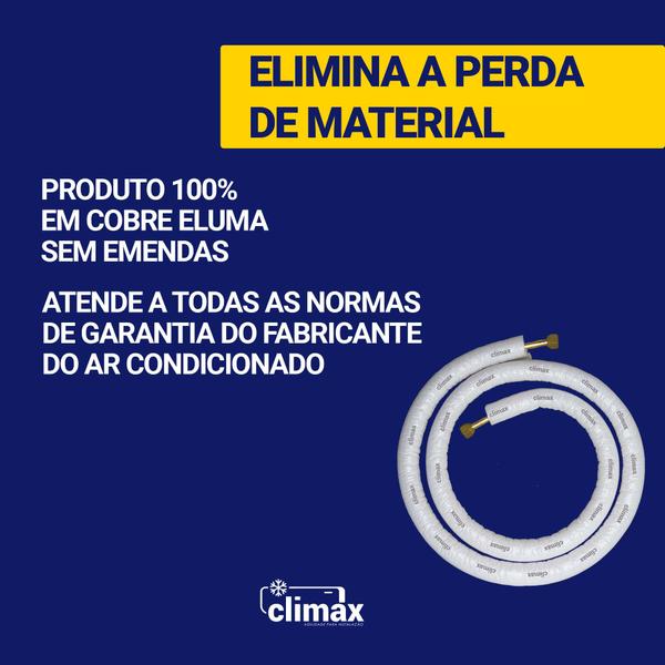 Imagem de Tubulação De Cobre Com Isolamento Térmico 3/8 x 5/8 Para Instalação Ar Condicionado 2 Metros