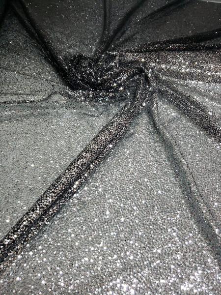 Imagem de Tule com Glitter Degradê Preto com Prata