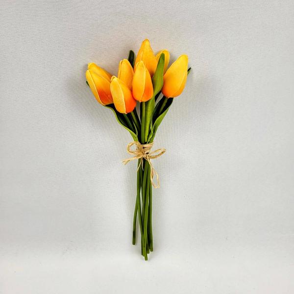 Imagem de Tulipa Laranja 8 Hastes 27Cm Flor Planta Artificial