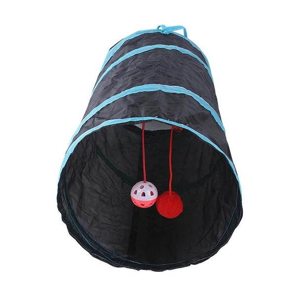 Túnel Dobrável Respirável para Gatos - Brinquedo Interativo para Animais de Estimação Imagem de Túnel Dobrável Respirável para Gatos - Brinquedo Interativo para Animais de Estimação