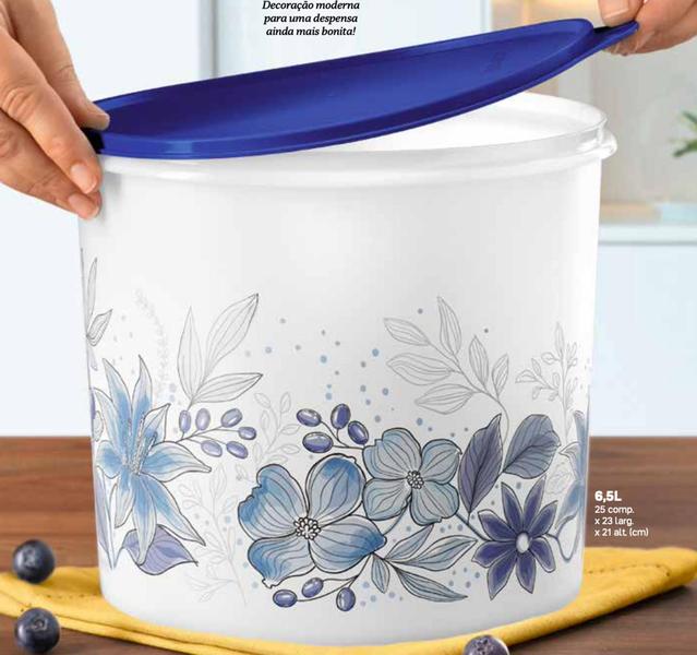 Imagem de Tupper Caixa 6.5 litros Aquarela Azul Tupperware