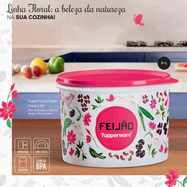 Imagem de Tupper Caixa de Feijão 2 kg Linha Floral Tupperware