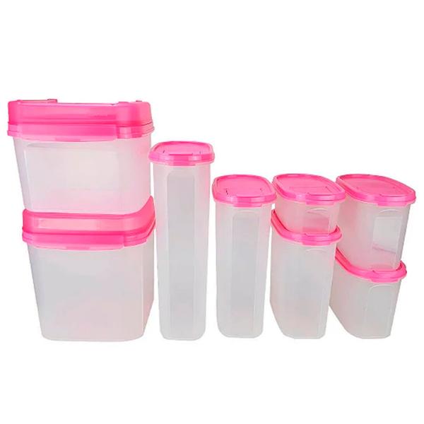 Tupperware Jogo de Pote de Cozinha Mantimentos Hermético - Modulares Oval e Classic 8 peças Imagem de Tupperware Jogo de Pote de Cozinha Mantimentos Hermético - Modulares Oval e Classic 8 peças