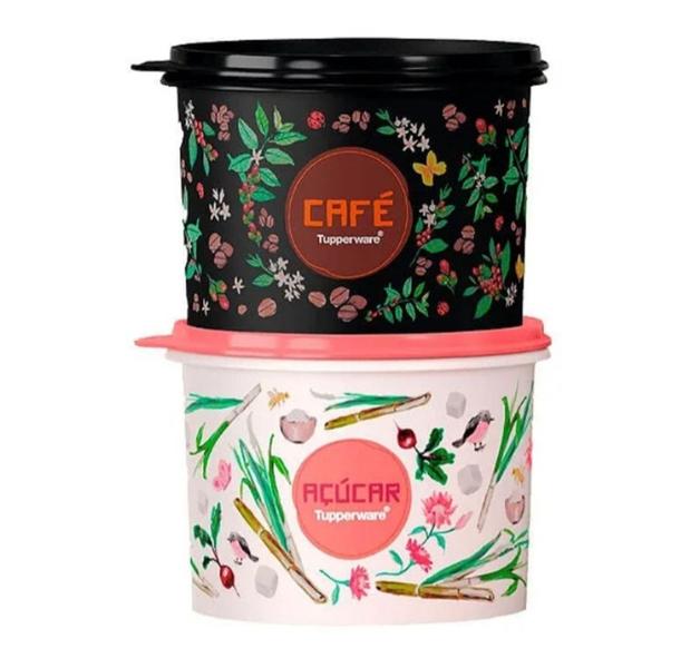 Imagem de Tupperware Kit Açúcar 1,4kg + Café 700g Floral - 2 peças