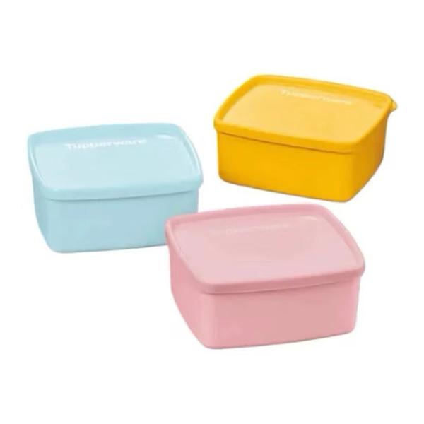 Imagem de Tupperware kit jeitosinho cor azul e amarelo com 3 unidades de 400 ml