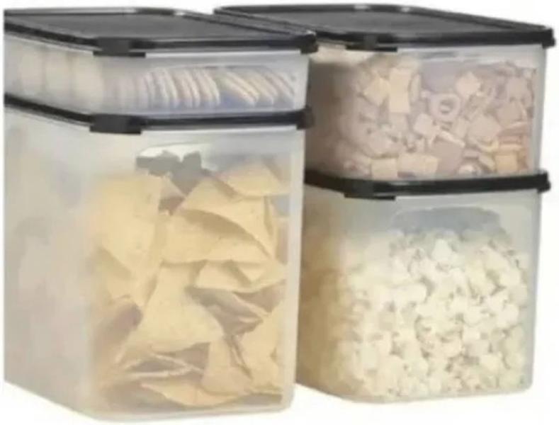 Imagem de Tupperware  Kit POTES modulares Quadrado preto 