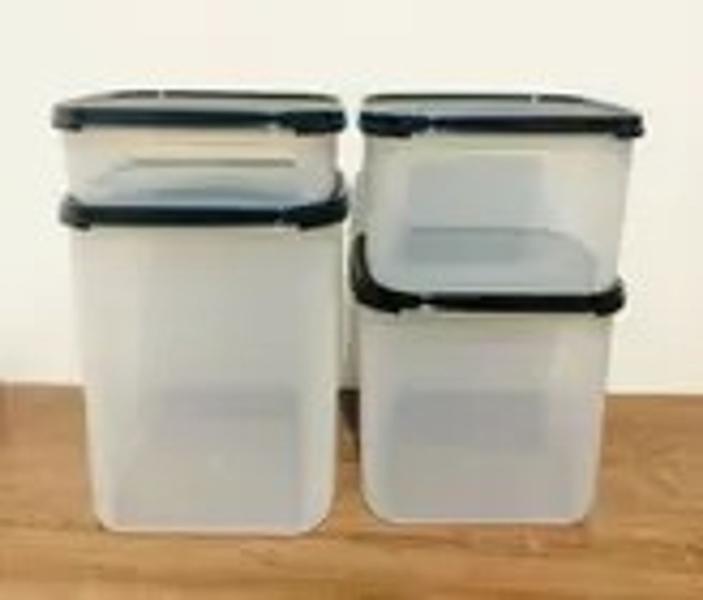 Imagem de Tupperware  Kit POTES modulares Quadrado preto 