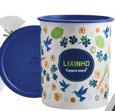 Imagem de Tupperware Lixinho de Pia Floral com Tampa Azul