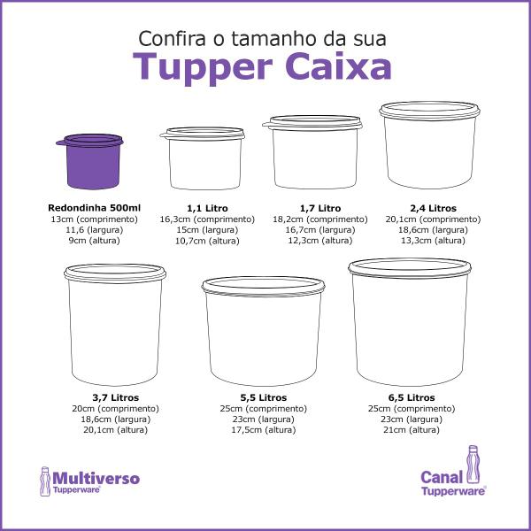 Imagem de Tupperware Original 500ml Pote Mantimento Tampa Hermética Redondinha