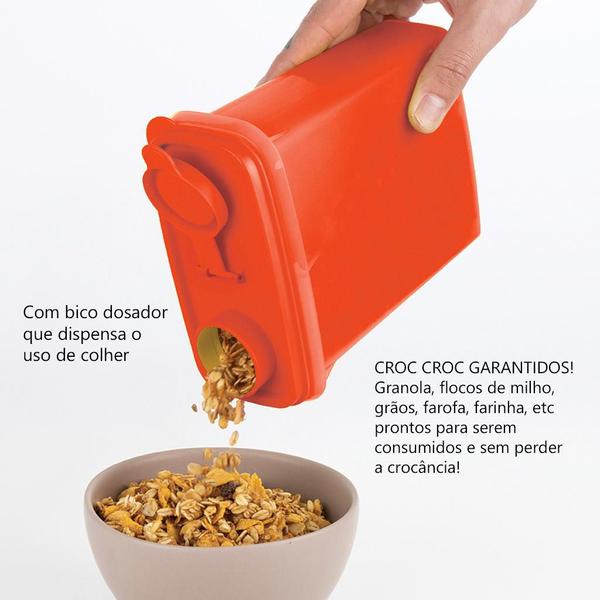 Imagem de Tupperware Porta Cereais Retangular 850ml Bico Dosador