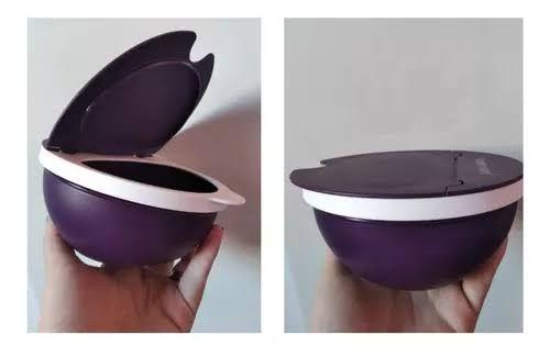 Imagem de Tupperware Saleiro 300g Roxo e Branco. 