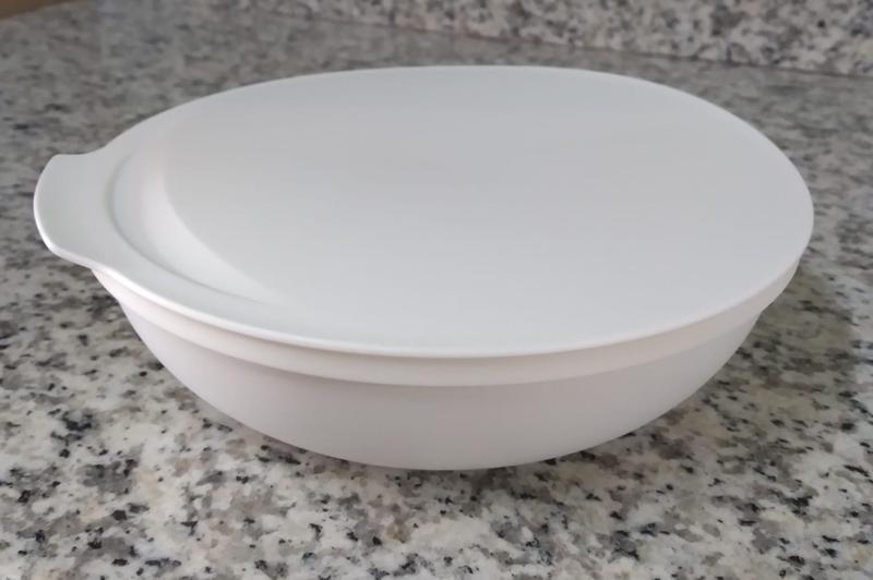 Imagem de Tupperware Tigela Allegra 740 ml Branca e Dourada