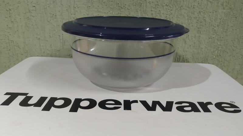 Imagem de Tupperware Tigela Cristal 3,5l Tampa Azul e Transparente