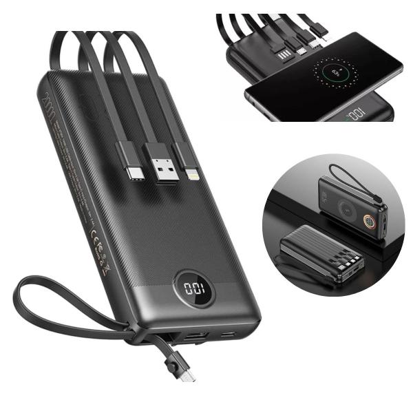 Turbo Power Bank Universal 20.000mAh Portátil - King Imagem de Turbo Power Bank Universal 20.000mAh Portátil