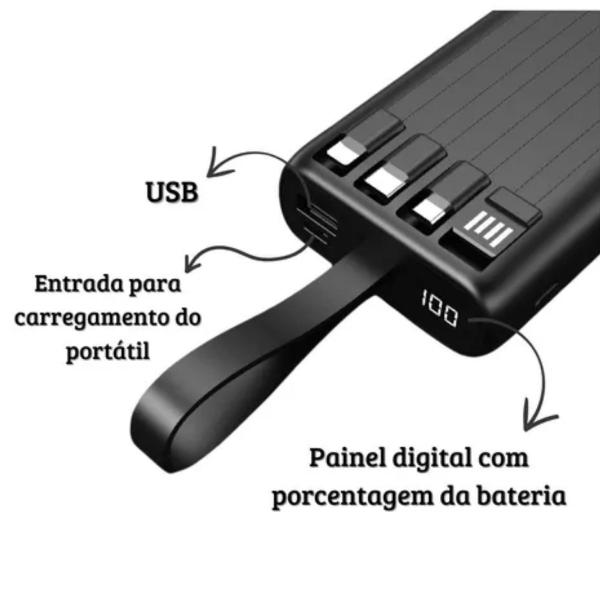 Turbo Power Bank Universal 20.000mAh Portátil - King Imagem de Turbo Power Bank Universal 20.000mAh Portátil