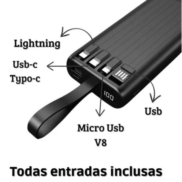 Turbo Power Bank Universal 20.000mAh Portátil - King Imagem de Turbo Power Bank Universal 20.000mAh Portátil