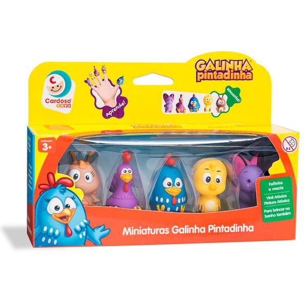 Imagem de Turma da Galinha Pintadinha 5 Miniaturas Dedoche Bonecos Fantoche Infantil P/ Criança Bebê - Cardoso Toys