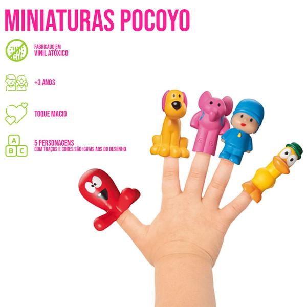 Imagem de Turma do Pocoyo Nina Loula Pato Elly 5 Miniaturas Dedoche Fantoche Boneco de Vinil Infantil Brinquedo - Cardoso Toys