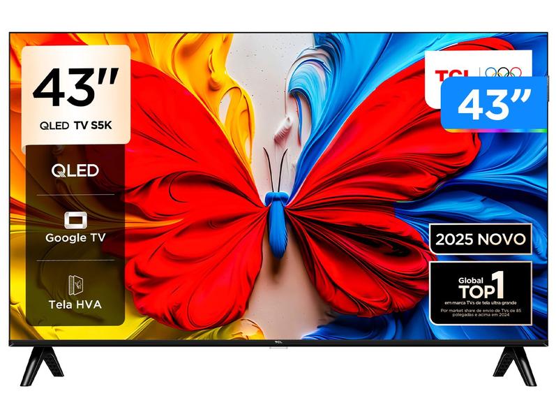 TV 43" TCL Full HD QLED 43S5K Google TV 2 HDMI TV 43" TCL Full HD QLED 43S5K Google TV 2 HDMI