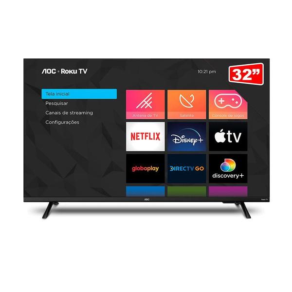 Imagem de Tv aoc 32 polegadas led smart roku wifi hd hdmi 32s5045