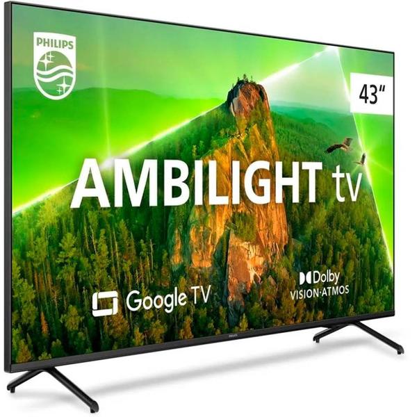 Imagem de TV Philips 43 43PUG7908/78 4K Ambilight Google TV com Voz Bluetooth Dolby Atmos