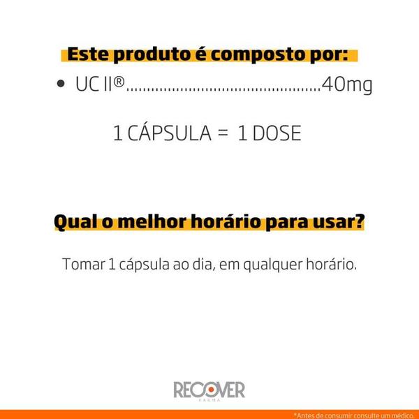 Imagem de UC II  40mg (Colágeno Tipo II) - 60 Cápsulas (60 Doses) - Recover Farma